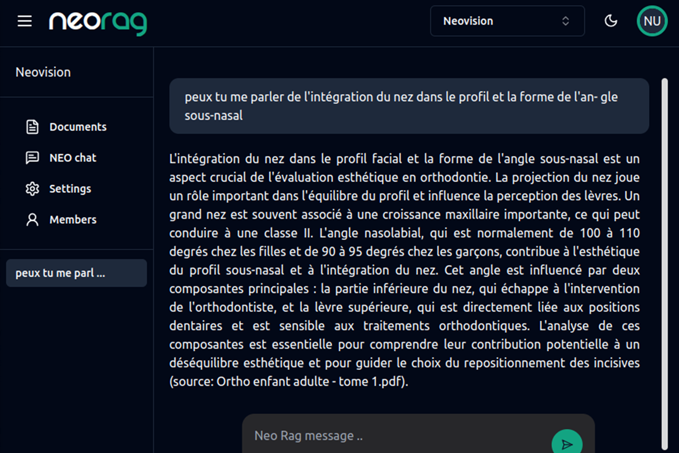 Photo du Neorag en pleine utilisation